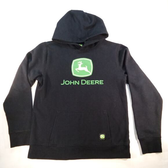 John Deere Kids Hoodie Black Green Logo Youth Large 10/12 - Picture 3 of 6